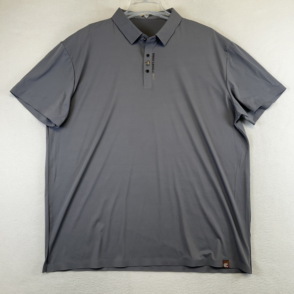 Enzo Cavalli Polo Shirt Mens 2XL Gray Lightweight Jersey Casual Logo Golf